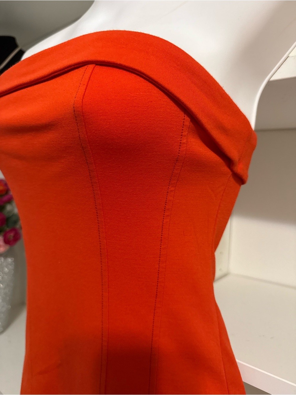 URBAN OUTFITTERS ORANGE STRAPLESS DRESS SP - Picture 4 of 10